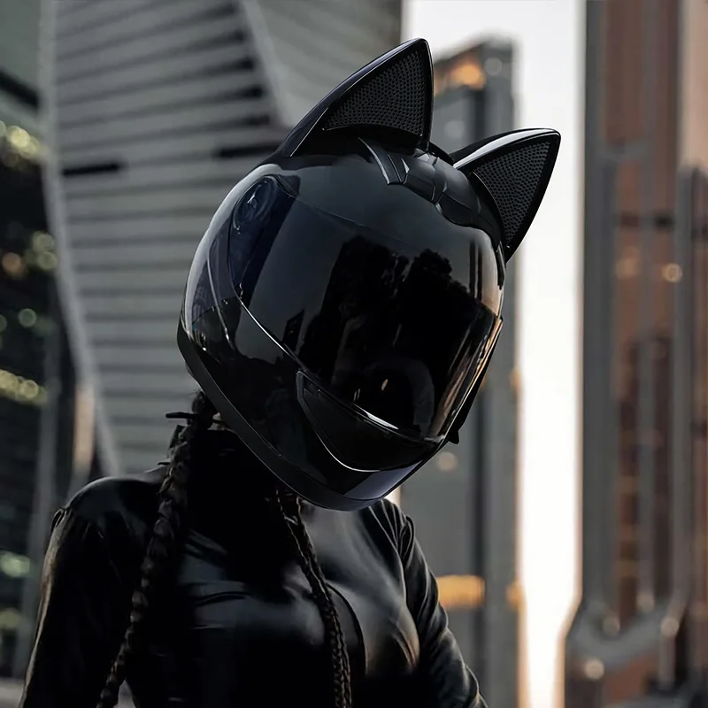 Bike helmet with cat ears and Bluetooth